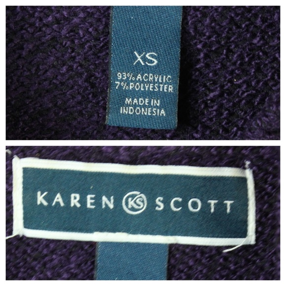 Ladies' Karen Scott Size XS Puple Sweater Collared - Picture 5 of 8
